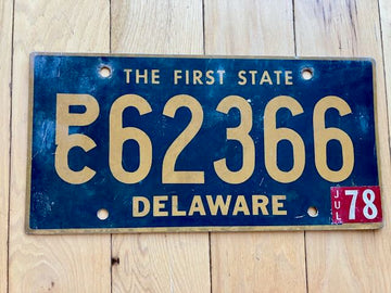 1978 Delaware License Plate