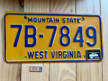 1974 West Virginia License Plate