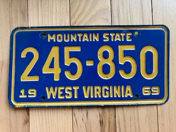 1969 West Virginia License Plate