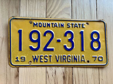 1970 West Virginia License Plate