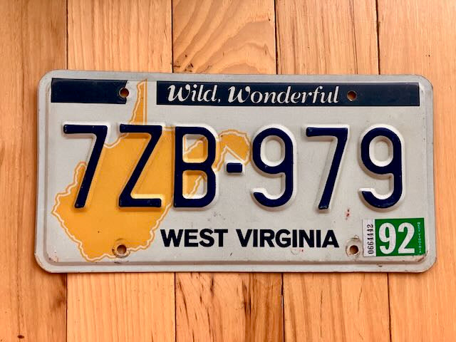 1992 West Virginia License Plate