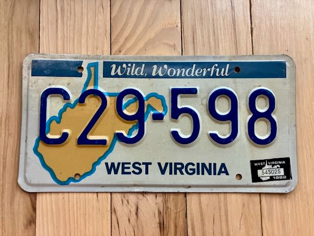 1982 West Virginia License Plate