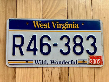 2002 West Virginia License Plate