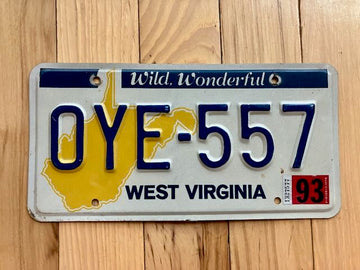 1993 West Virginia License Plate