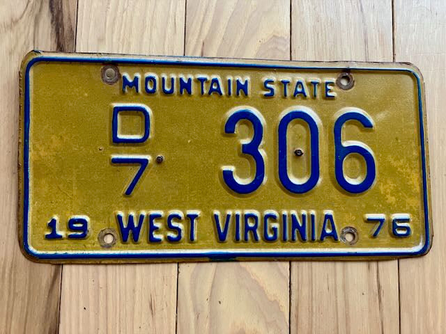 1976 West Virginia Dealer License Plate