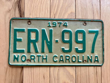 1974 North Carolina License Plate