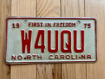 1975 North Carolina Ham Radio License Plate