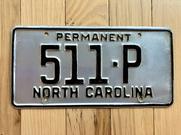North Carolina Permanent License Plate