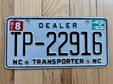 2014 North Carolina Dealer/ Transporter License Plate