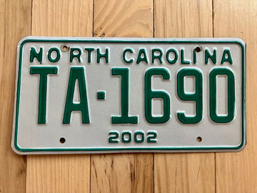 2002 North Carolina License Plate