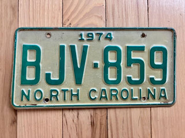 1974 North Carolina License Plate