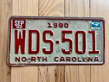 1980 North Carolina License Plate W/1985 Tabs