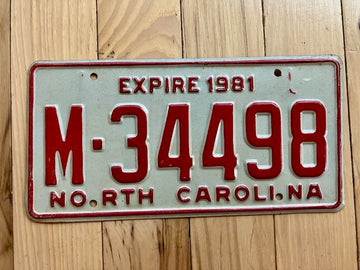 1981 North Carolina Trailer License Plate