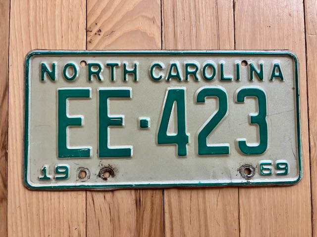 1969 North Carolina License Plate