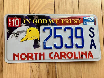 2013 North Carolina In God We Trust License Plate