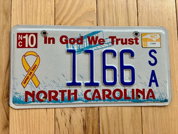 2011 North Carolina Support Our Troops/ IGWT License Plate