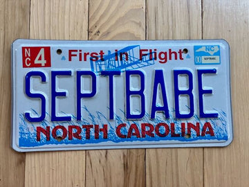 North Carolina Vanity License Plate - SEPTBABY
