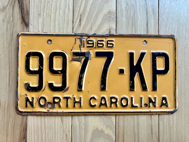 1966 North Carolina License Plate