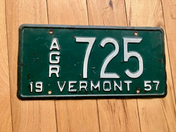 1957 Vermont Agriculture License Plate