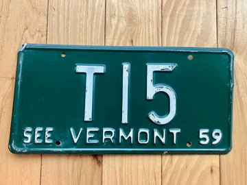 1959 Vermont Exhibition License Plate