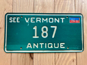 1976 Vermont Antique License Plate