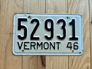 1946 Vermont License Plate