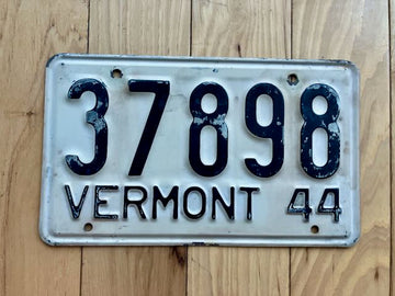 1944 Vermont License Plate