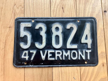 1947 Vermont License Plate