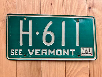 1971 Vermont License Plate