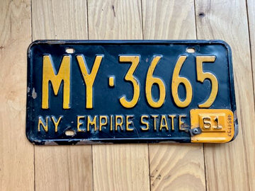 1961 New York License Plate