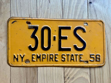 1958 New York License Plate