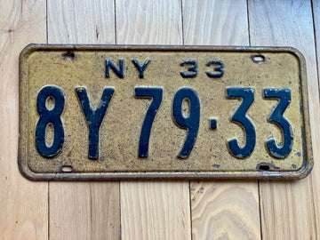 1933 New York License Plate