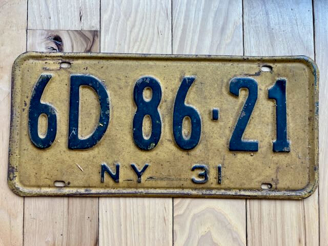 1931 New York License Plate