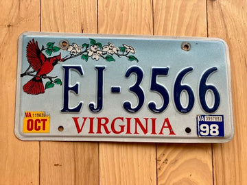 1998 Virginia Cardinal License Plate