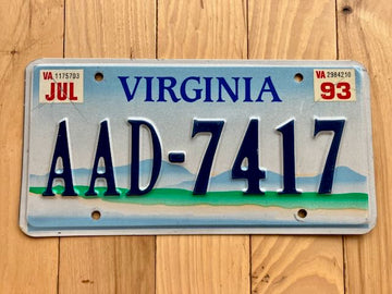 1993 Virginia License Plate