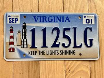 2001 Virginia Keep The Lights Shining (Lighthouse) License Plate