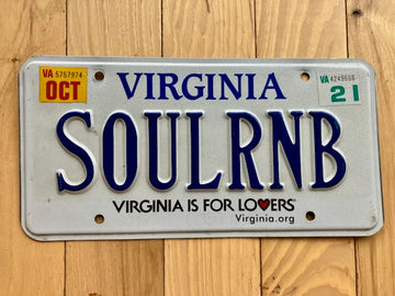 Virginia Vanity License Plate - SOULRNB/ Soul R&B