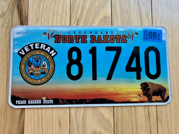 2017 North Dakota Army Veteran License Plate