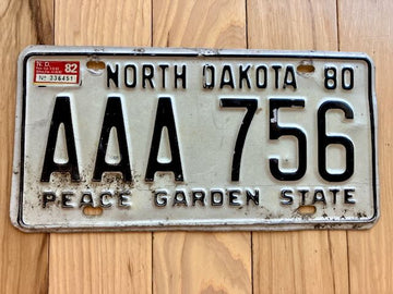 1980 North Dakota License Plate (AAA)