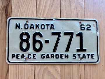1962 North Dakota License Plate