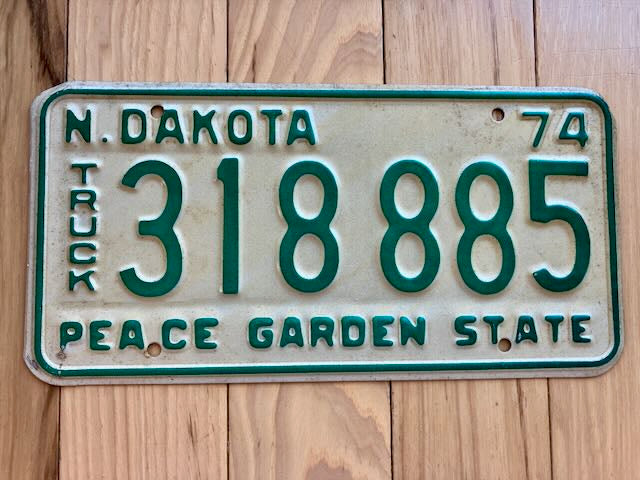 1974 North Dakota Truck License Plate