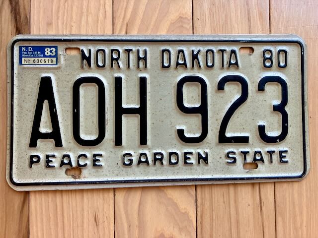 1980 North Dakota License Plate