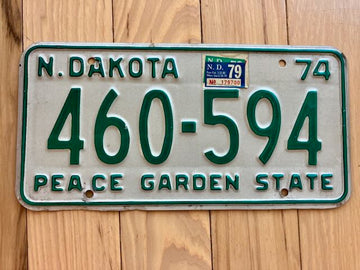 1974 North Dakota License Plate