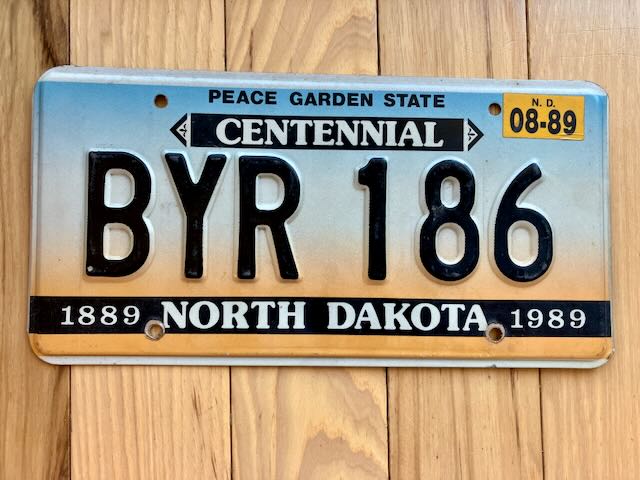 1989 North Dakota License Plate
