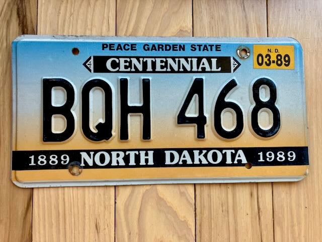 1989 North Dakota License Plate