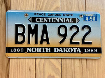 1990 North Dakota License Plate