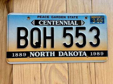 1990 North Dakota License Plate