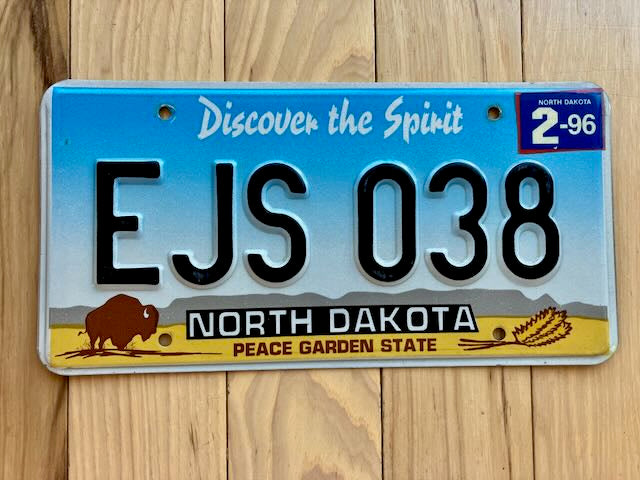 1996 North Dakota License Plate