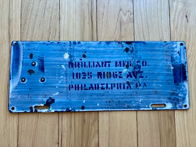 1915 Pennsylvania Porcelain License Plate (Touch Up Work On Top Left Of #1)