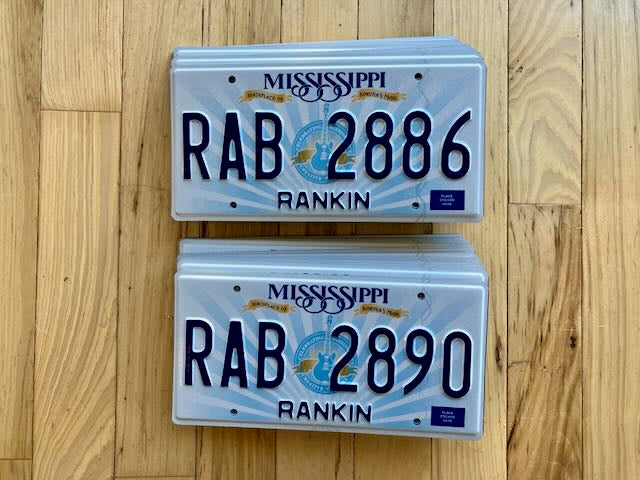 50 Mississippi License Plates in Good Condition